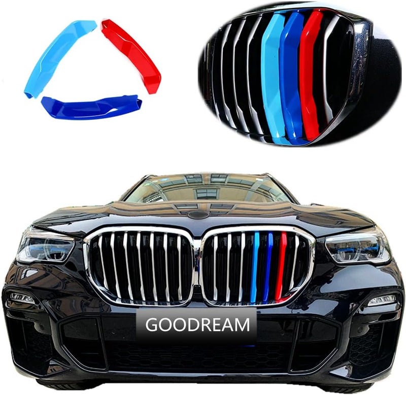 Goodream Tricolored Grille Insert Trims Compatible with BMW X5 G05 2019 2020 2021 2022 2023 Accessories for w/Standard Kidney Grille (7Beams) - Image 1